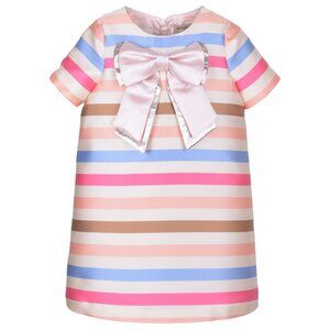 Hucklebones Striped Metallic Shift Dress - Size 10Y